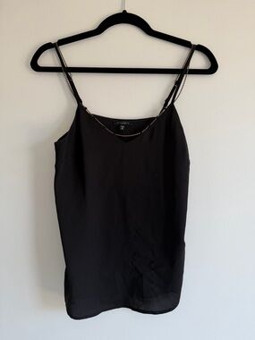 Dynamite Black Camisole | Gold Chain Strap Detail | Size XS